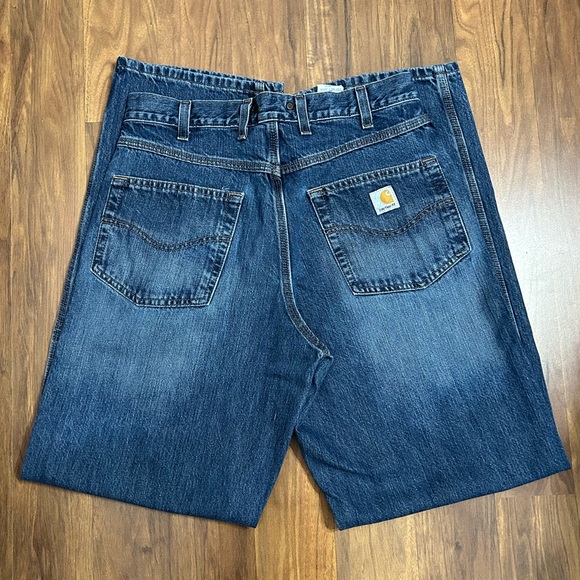 Men's Carhartt Loose Fit Straight Leg Jeans Size 34 X 34 - Picture 3 of 10